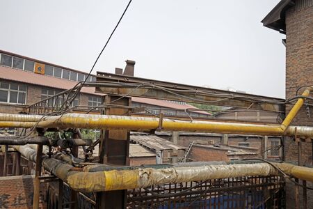 The pipeline on the industrial equipment