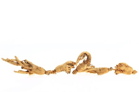 Ginseng on a white background