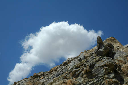 Beautiful scenery of mountain and blue skyの写真素材