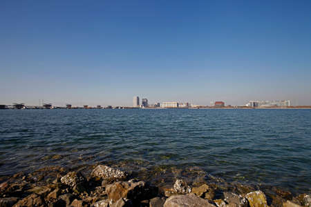 Urban construction by the seaの写真素材