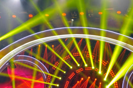 Stage lighting effect in the dark, close-up picturesの写真素材