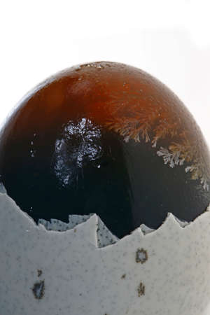 Eggs, duck egg, preserved egg on a white background, close-up pictures