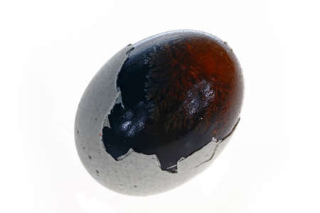 Eggs, duck egg, preserved egg on a white background, close-up picturesの写真素材