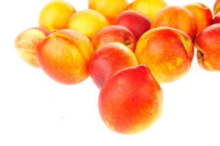 Peach on a white backgroundの写真素材