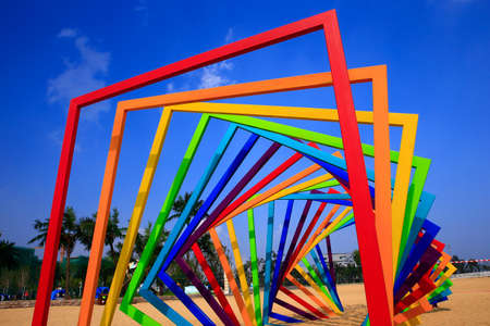 Modern construction steel, surreal design in the future,Seven colorsの写真素材