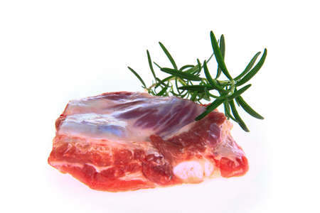 Fresh pork chop on a white background, close-up shotの写真素材