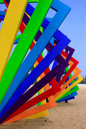 Modern construction steel, surreal design in the future,Seven colorsの写真素材