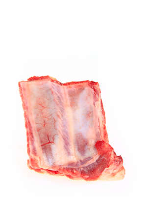 Fresh pork chop on a white background, close-up shotの写真素材