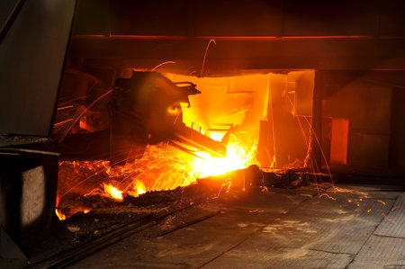 Smelting industry sparks in steel mills