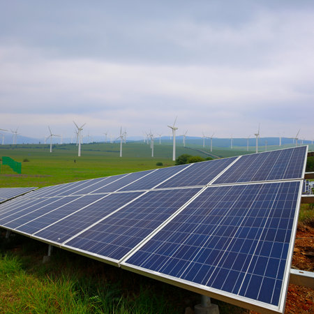 Solar photovoltaic panels and wind power generation are green, energy-saving, and environmentally...