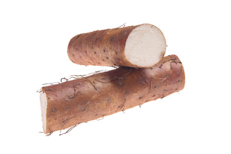 Yam on a white background, very freshの写真素材