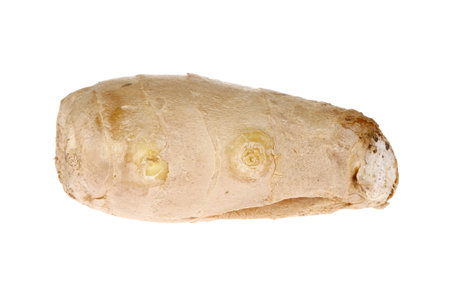 Fresh ginger isolated on a white background, close-up shotの写真素材