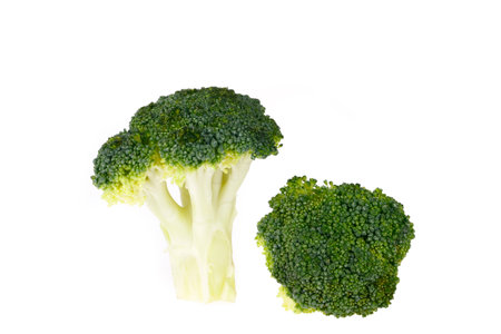 Broccoli isolated on white background,A close-up shotの写真素材