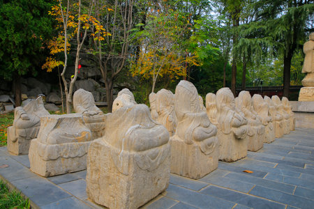 Vintage ornament on the stone. Close-up seamless texture. Stone texture. Pattern on the stone. Embossed pattern.の写真素材