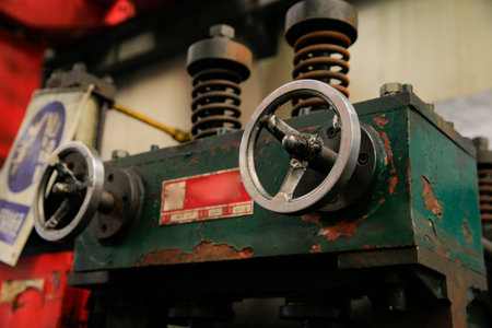 Sketch of piping design mixed with industrial equipment photo