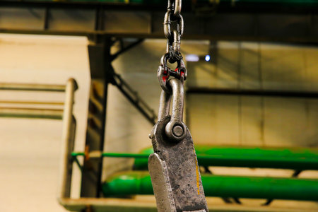 Old chains and chains on industrial equipment, factory equipment and facilities