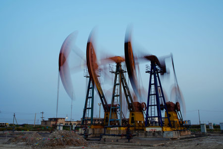 The oil pump, Oil and gas industry in Russia.の写真素材