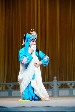 Luannan County, China - On February 7, 2026, in Luannan County, Tangshan City, Hebei Province, the classic Peking Opera play "Embroidered Shoes" was performed brilliantly on the local stage.のeditorial素材