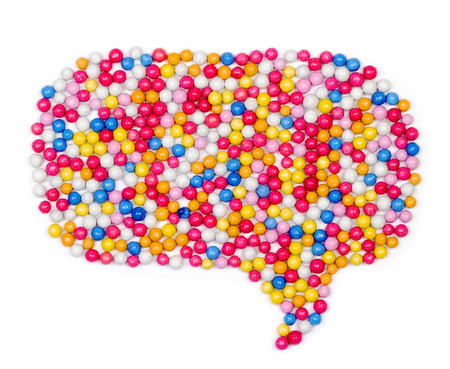Colorful speech bubble, sugar sprinkle dotsの写真素材