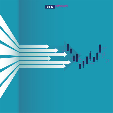 Return on investment, ROI chart and graph, Business, profit, and success. business vector  illustrationのイラスト素材