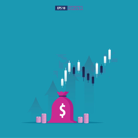 Return on investment, ROI chart and graph, Business, profit, and success. business vector  illustrationのイラスト素材