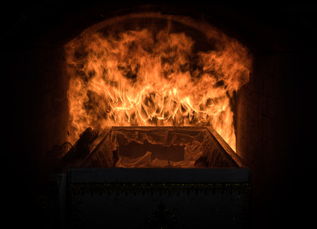 Thai Buddhist Stlye cremation believe to have gone to heavenの写真素材