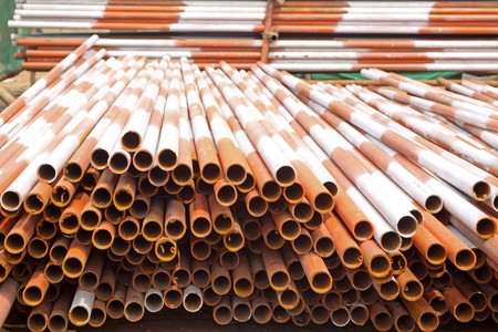close up of piles of steel pipeline, in a construction site, Luannan County, Hebei Province, China.
の写真素材