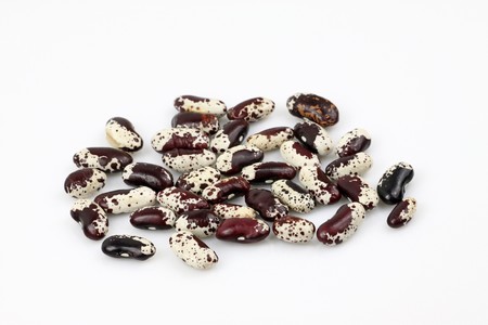 close up of beans in white background