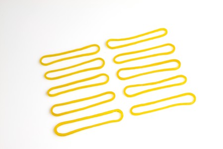 rubber bands on a white background, close up of pictures.の写真素材