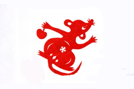 chinese paper-cut works in simple color backgroundの写真素材