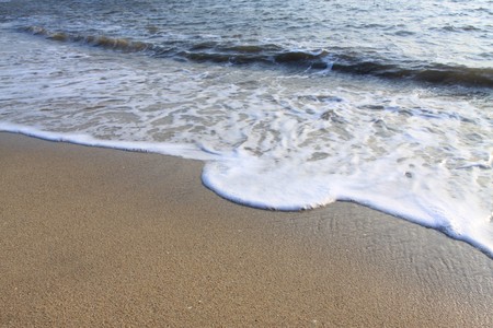 waves in seaside, north chinaの写真素材