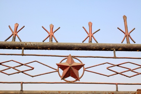 close up of oxidation rust wrought iron の写真素材