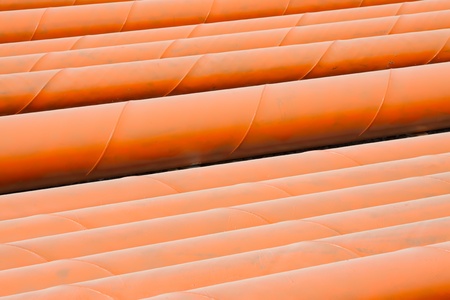 red pipe at the construction siteの写真素材