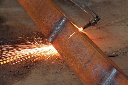 welding production scene in a factory のeditorial素材