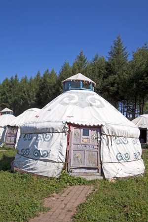 yurt in the grassland in Chinaのeditorial素材