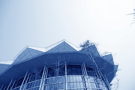 glass curtain wall in the mansion in China のeditorial素材