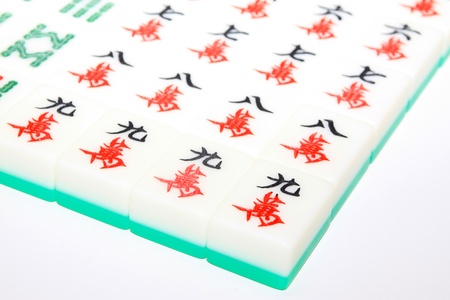 closeup of mahjong tilesのeditorial素材