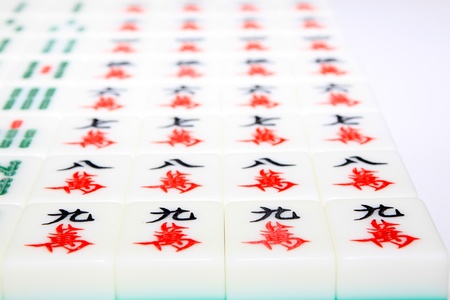 closeup of mahjong tilesのeditorial素材