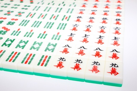 closeup of mahjong tilesのeditorial素材