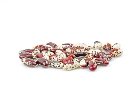 closeup of beans in white background