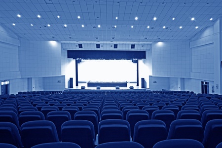 chairs and stage in a theatre in chinaのeditorial素材