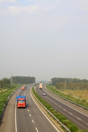 car driving on the highway in chinaのeditorial素材