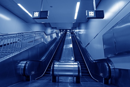 escalator in a subway station in Beijing, China
