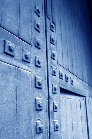 oxidation rust knocker metal in china rural areasの写真素材
