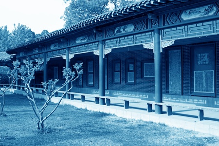 long corridor in a temple north China の写真素材