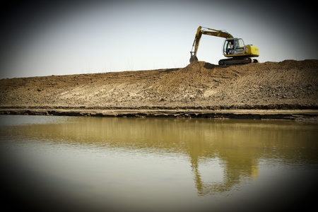 diversion channel construction site, north chinaのeditorial素材