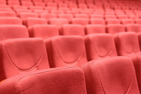 red chairs in a theatre, north china の写真素材