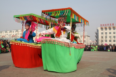 Feb  21, 2010  Yangko performances during the Spring Festival, on the street, north china  のeditorial素材