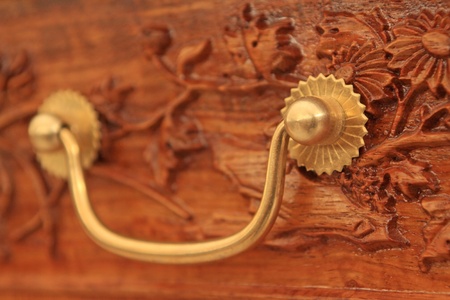 chinese traditional furniture copper hardware decoration の写真素材