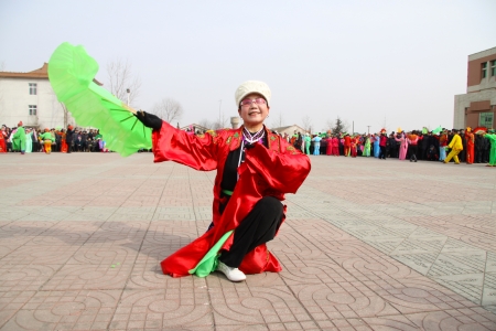 February 26, 2010  Yangko performances during the Spring Festival, on the street, north china  のeditorial素材